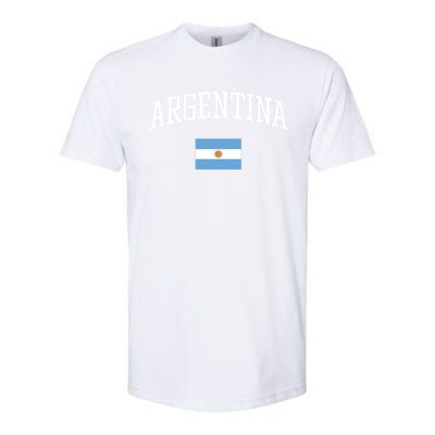 Vintage Flag Of Argentina Love Your Country Gift Softstyle CVC T-Shirt