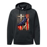 Vintage Faith Over Fear Christian Cross American Flag Performance Fleece Hoodie