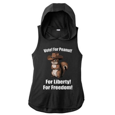 Vote For Peanut For Liberty For Freedom Ladies PosiCharge Tri-Blend Wicking Draft Hoodie Tank