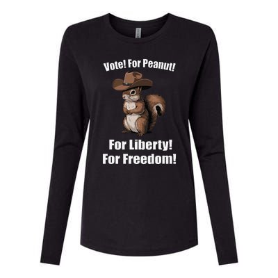 Vote For Peanut For Liberty For Freedom Womens Cotton Relaxed Long Sleeve T-Shirt