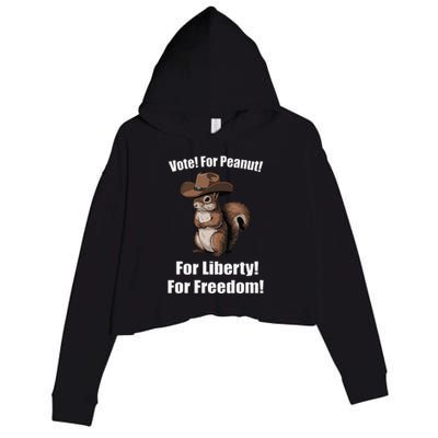 Vote For Peanut For Liberty For Freedom Crop Fleece Hoodie