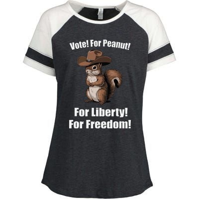 Vote For Peanut For Liberty For Freedom Enza Ladies Jersey Colorblock Tee