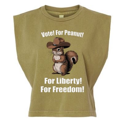 Vote For Peanut For Liberty For Freedom Garment-Dyed Women's Muscle Tee