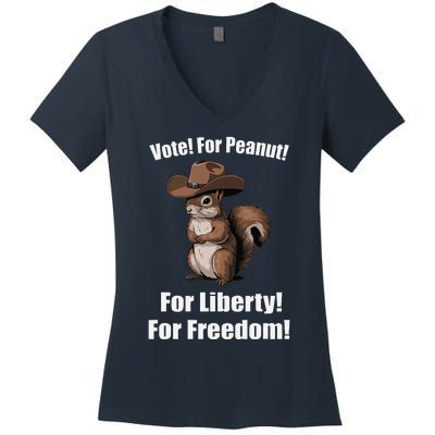 Vote For Peanut For Liberty For Freedom Women's V-Neck T-Shirt