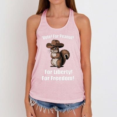 Vote For Peanut For Liberty For Freedom Women's Knotted Racerback Tank