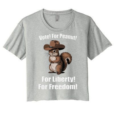 Vote For Peanut For Liberty For Freedom Women's Crop Top Tee