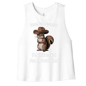 Vote For Peanut For Liberty For Freedom Women's Racerback Cropped Tank