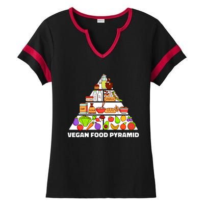 Vegan Food Pyramid Ladies Halftime Notch Neck Tee