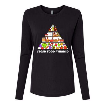 Vegan Food Pyramid Womens Cotton Relaxed Long Sleeve T-Shirt