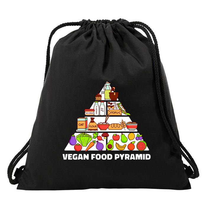 Vegan Food Pyramid Drawstring Bag