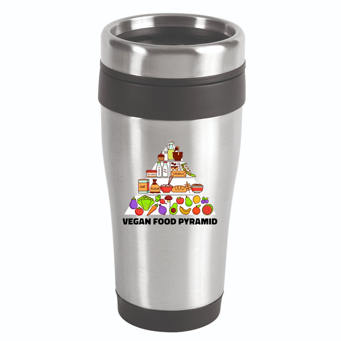 Vegan Food Pyramid 16oz Travel Tumbler