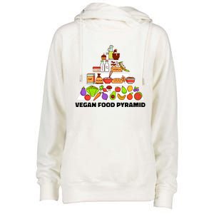 Vegan Food Pyramid Womens Funnel Neck Pullover Hood