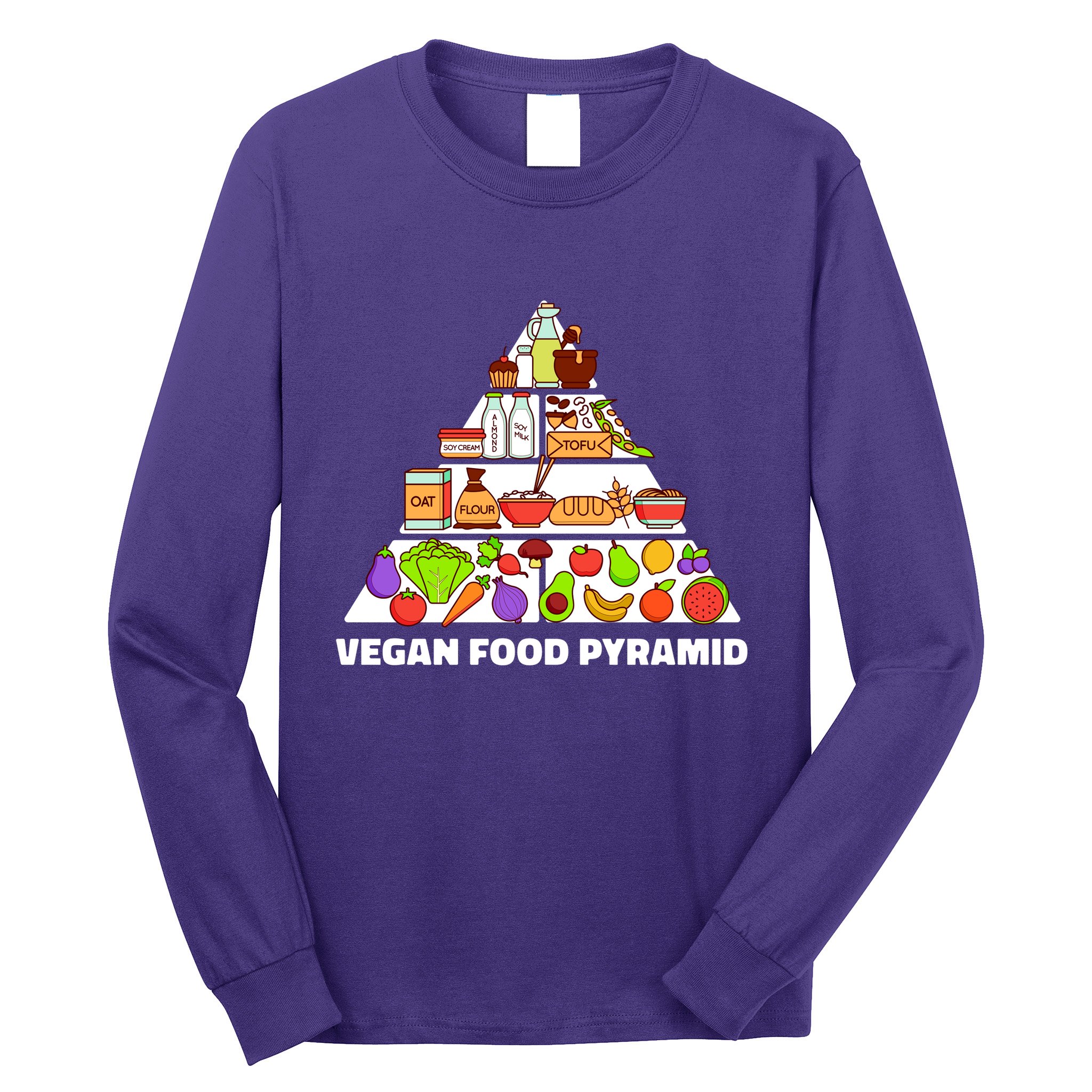 Vegan Food Pyramid Long Sleeve Shirt