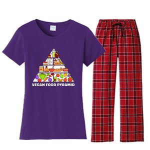 Vegan Food Pyramid Women's Flannel Pajama Set