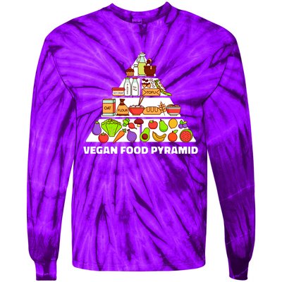 Vegan Food Pyramid Tie-Dye Long Sleeve Shirt