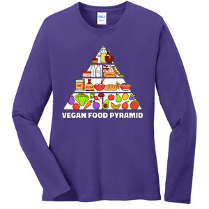 Vegan Food Pyramid Ladies Long Sleeve Shirt