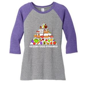 Vegan Food Pyramid Women's Tri-Blend 3/4-Sleeve Raglan Shirt