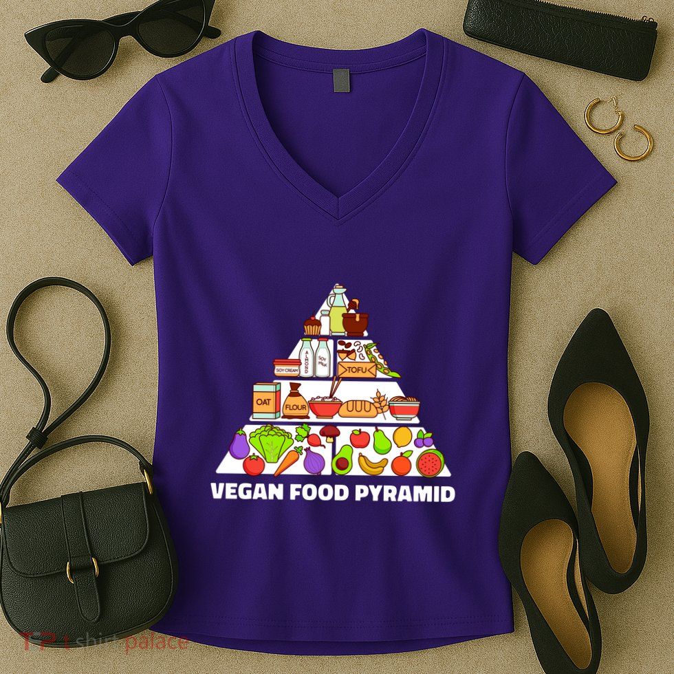 Vegan Food Pyramid Women's V-Neck T-Shirt