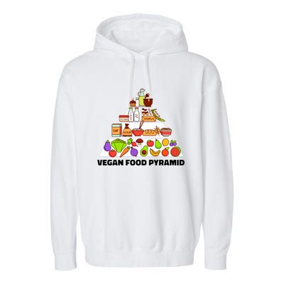 Vegan Food Pyramid Garment-Dyed Fleece Hoodie