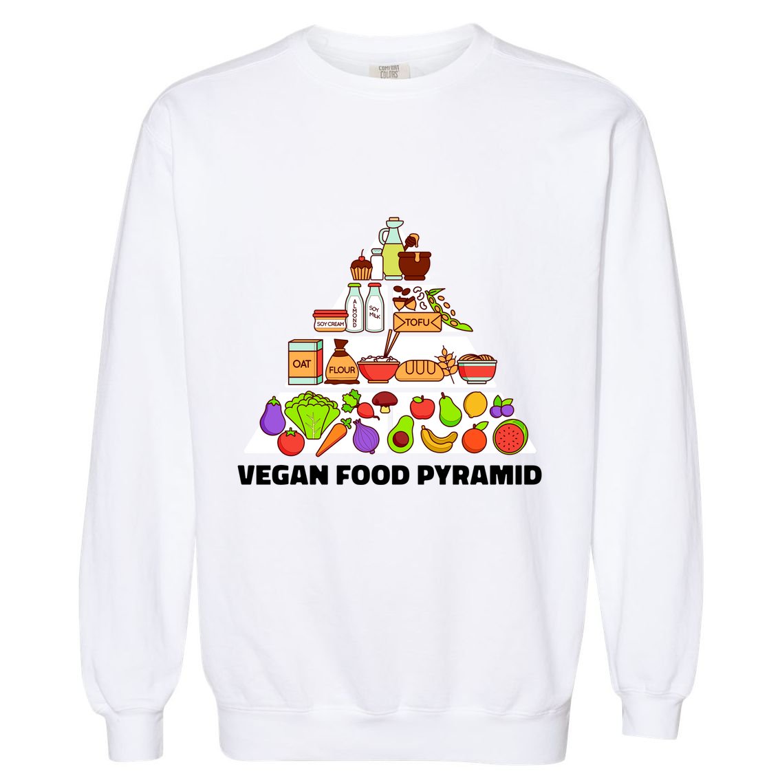 Vegan Food Pyramid Garment-Dyed Sweatshirt