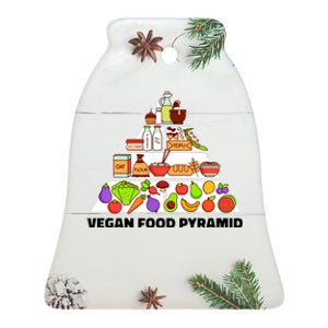 Vegan Food Pyramid Ceramic Bell Ornament