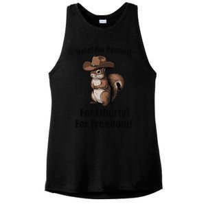 Vote For Peanut For Liberty For Freedom Ladies PosiCharge Tri-Blend Wicking Tank