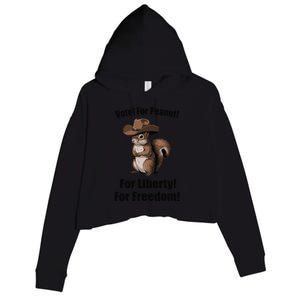 Vote For Peanut For Liberty For Freedom Crop Fleece Hoodie