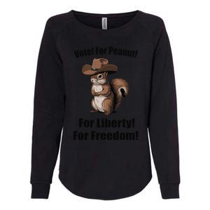 Vote For Peanut For Liberty For Freedom Womens California Wash Sweatshirt