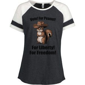 Vote For Peanut For Liberty For Freedom Enza Ladies Jersey Colorblock Tee