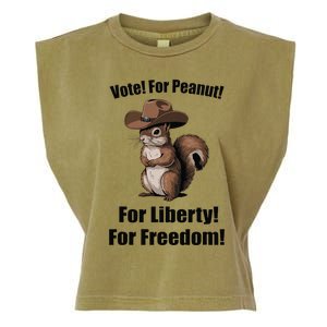 Vote For Peanut For Liberty For Freedom Garment-Dyed Women's Muscle Tee