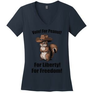 Vote For Peanut For Liberty For Freedom Women's V-Neck T-Shirt