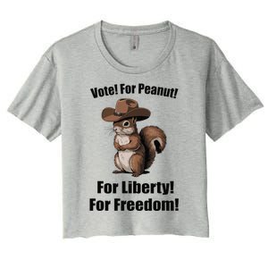 Vote For Peanut For Liberty For Freedom Women's Crop Top Tee