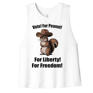 Vote For Peanut For Liberty For Freedom Women's Racerback Cropped Tank