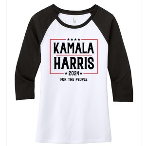 Vote For President Kamala Women's Tri-Blend 3/4-Sleeve Raglan Shirt