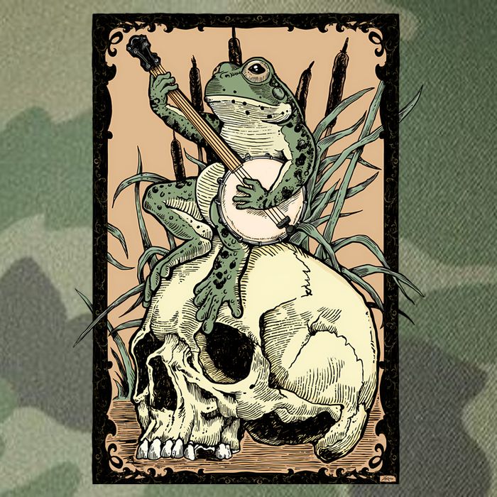 Victorian Frog Playing Banjo Legacy Tie Dye Trucker Hat