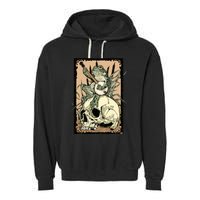 Victorian Frog Playing Banjo Garment-Dyed Fleece Hoodie