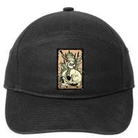 Victorian Frog Playing Banjo 7-Panel Snapback Hat