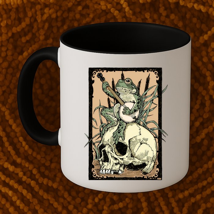 Victorian Frog Playing Banjo Mug