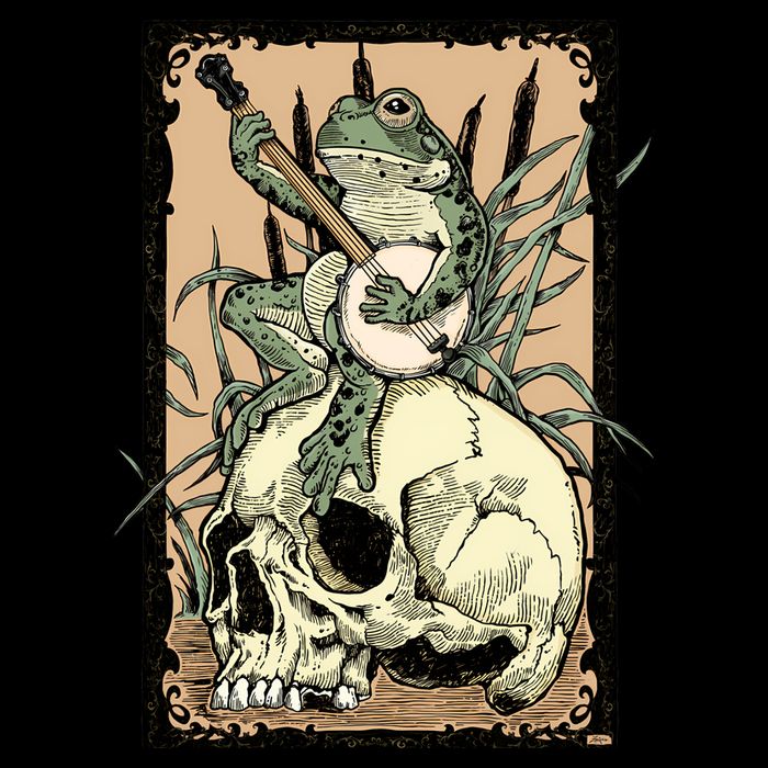 Victorian Frog Playing Banjo Mug