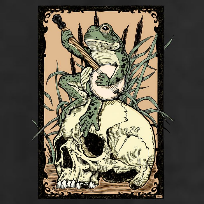 Victorian Frog Playing Banjo 15oz Campfire Ceramic Mug