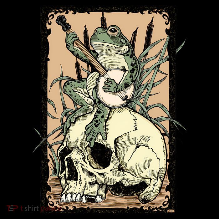 Victorian Frog Playing Banjo Sustainable Beanie