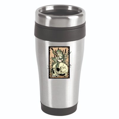 Victorian Frog Playing Banjo 16oz Travel Tumbler