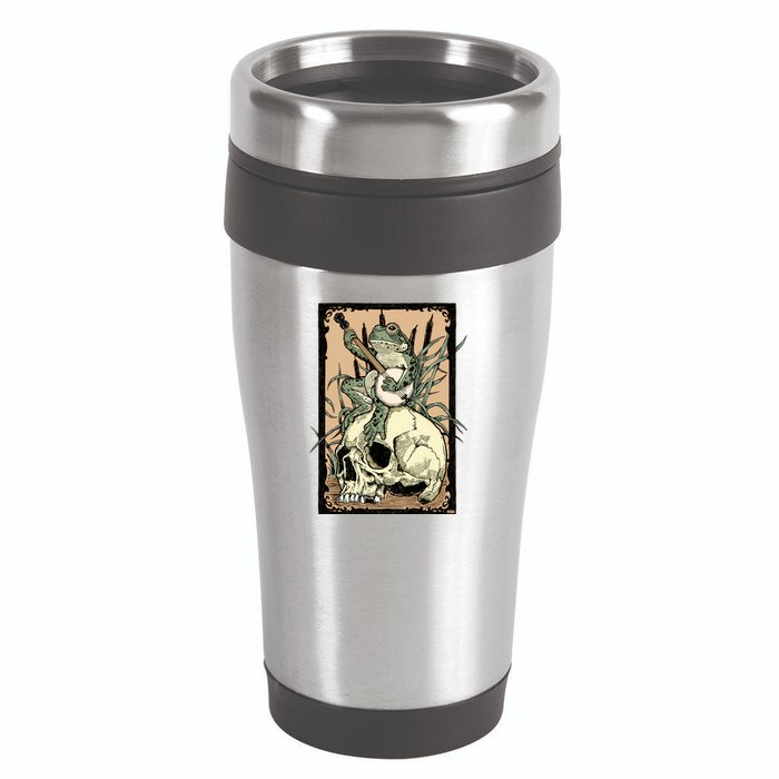Victorian Frog Playing Banjo 16oz Travel Tumbler
