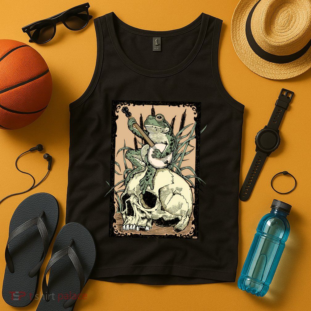 Victorian Frog Playing Banjo Tank Top