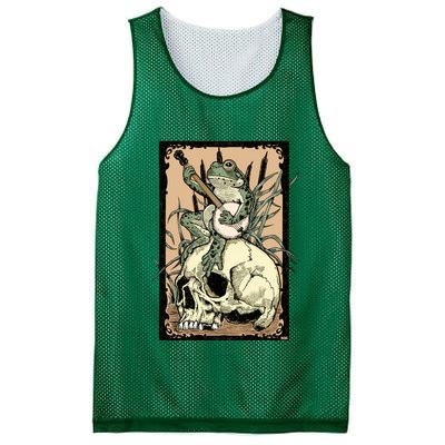 Victorian Frog Playing Banjo Mesh Reversible Basketball Jersey Tank