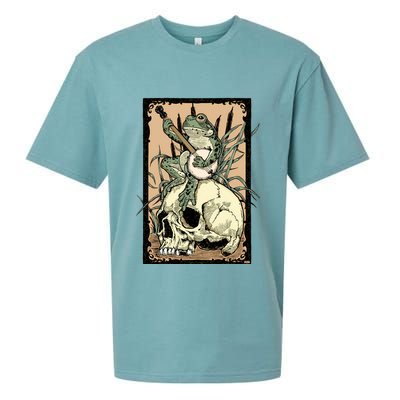 Victorian Frog Playing Banjo Sueded Cloud Jersey T-Shirt