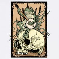 Victorian Frog Playing Banjo Garment-Dyed Sweatshirt