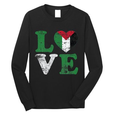 Vintage Free Palestine Flag S For Long Sleeve Shirt