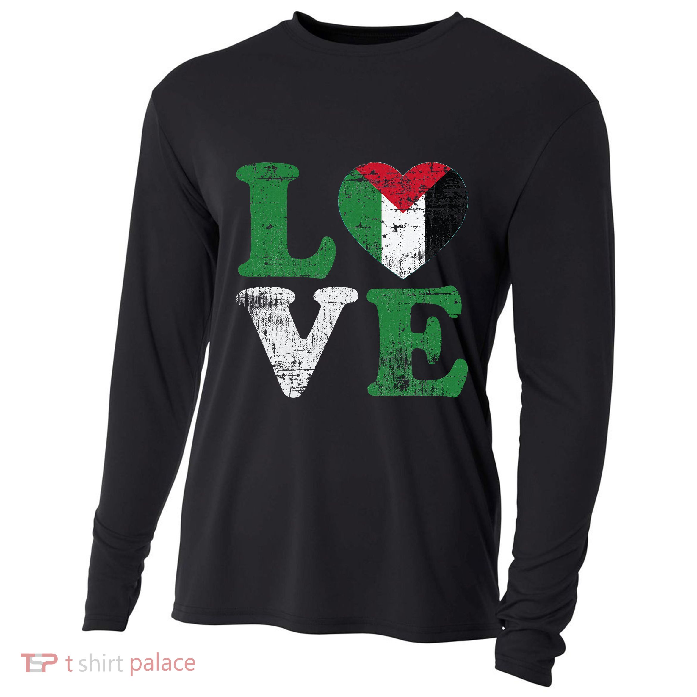 Vintage Free Palestine Flag S For Cooling Performance Long Sleeve Crew