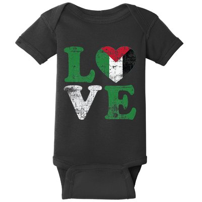 Vintage Free Palestine Flag S For Baby Bodysuit